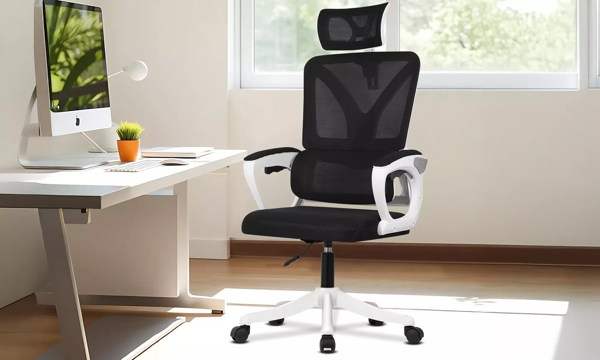 Ergonomic Office Chair with Adjustable Back Support and Headrest