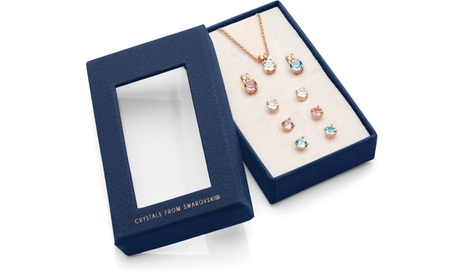 Set di orecchini e pendenti realizzati con cristallo Swarovski®, placcati in oro giallo