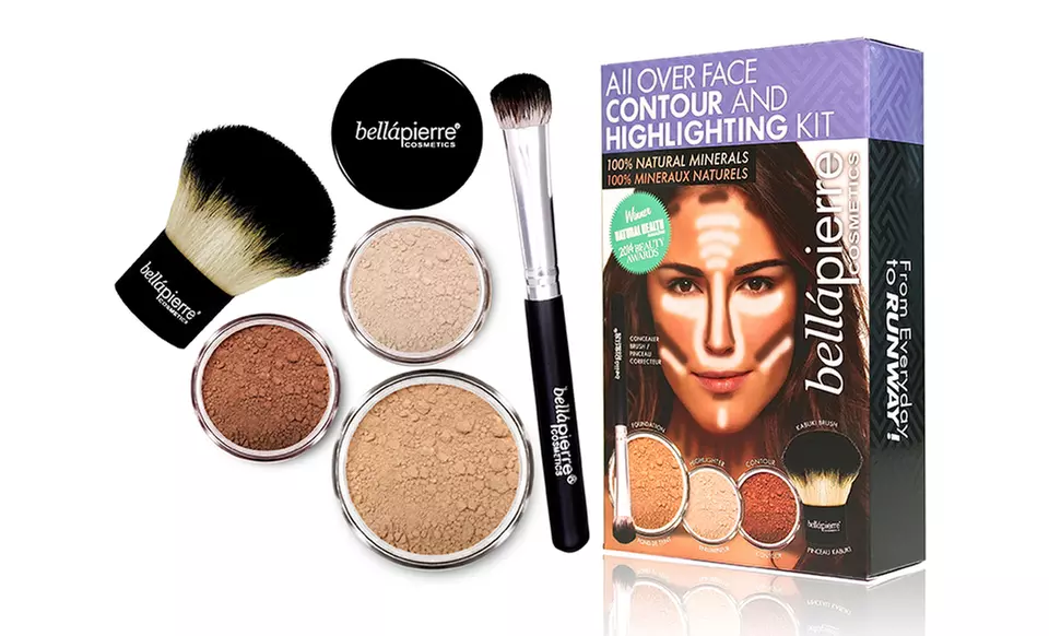 Bellápierre Cosmetics Face-Contouring and Highlighting Mineral Makeup Kit with Brushes - Second Medium