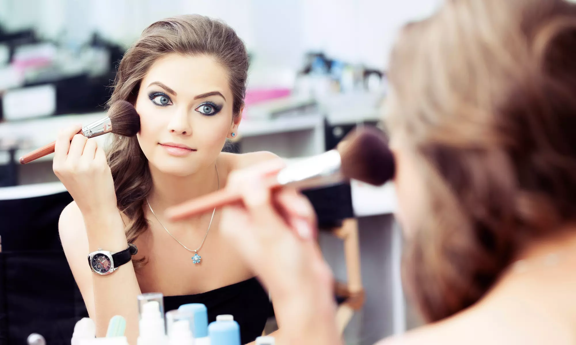 Get a flawless look with Updo and Full Face Makeup Application at BG Glam Studio (Up to 30% Off) - Primary Image