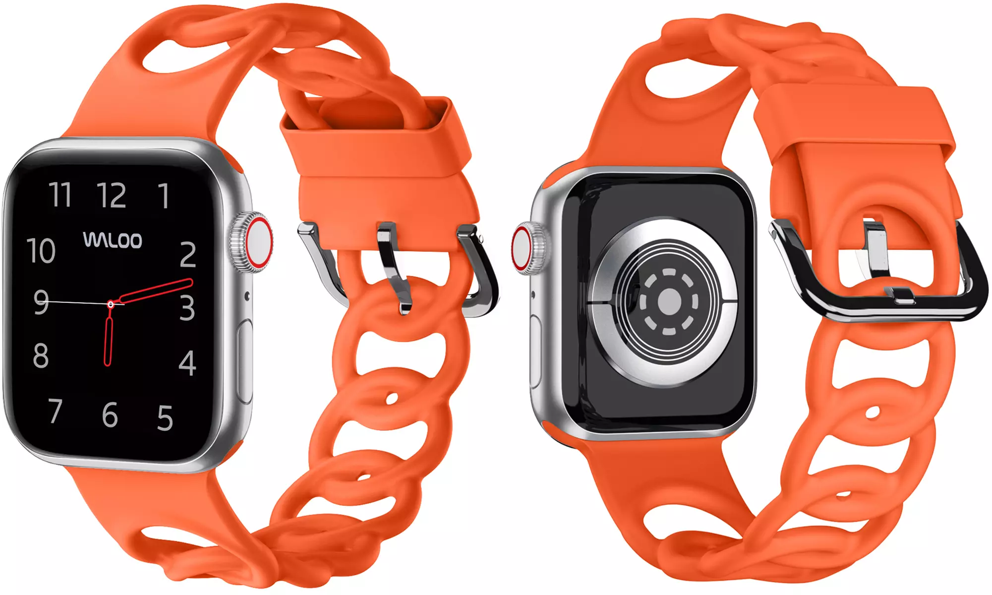 Waloo Silicone Link Looped Band For Apple Watch Black, White & More