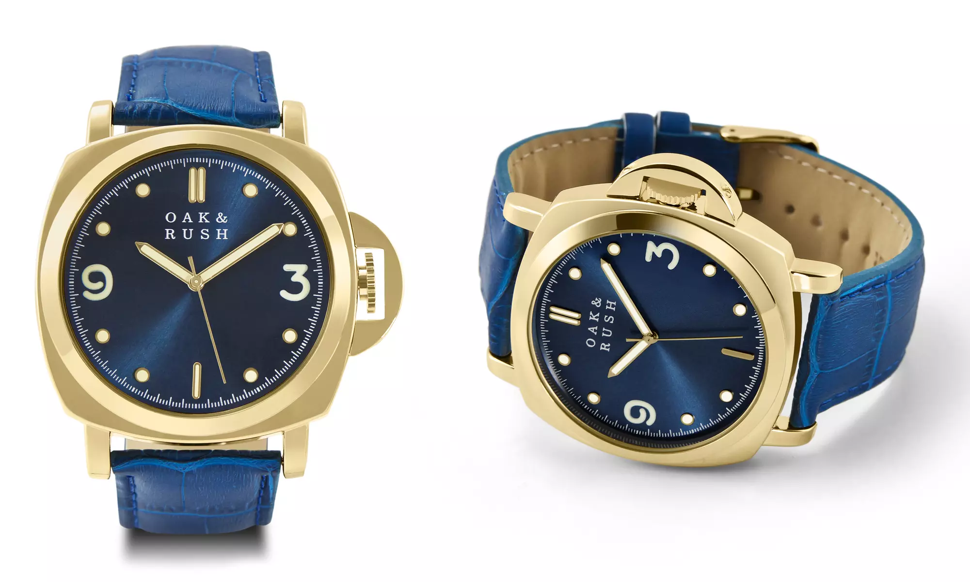 Oak & Rush Men's Watch with Crocodile-Embossed Strap | Groupon Exclusive - Second Medium