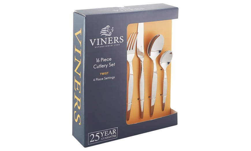 Image 3: One or Two Viners 16-Piece Twist Cutlery Sets