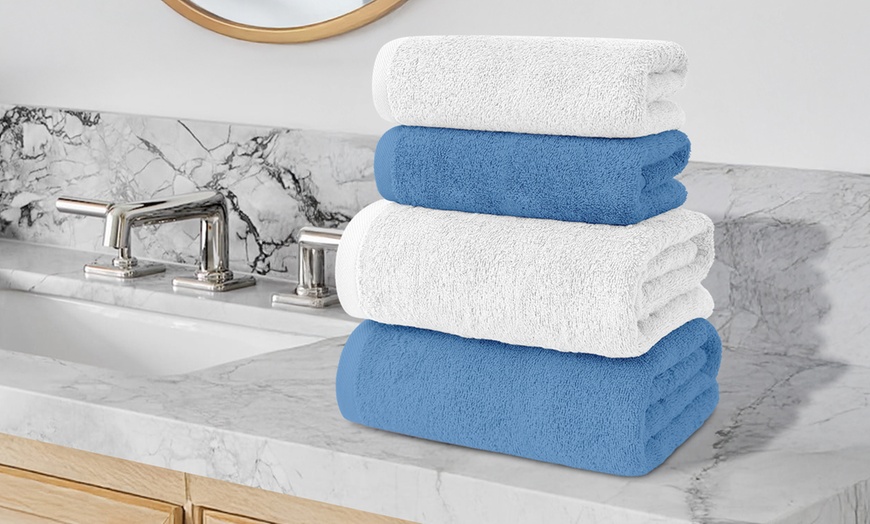 Image 17: Juego de 4 toallas de baño de algodón en 2 colores