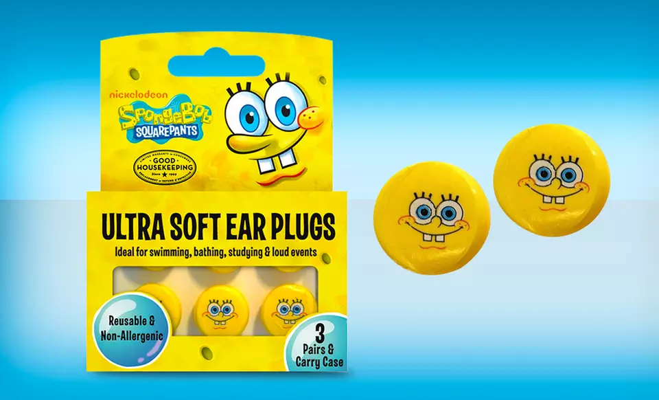 $4.99 for Reusable SpongeBob Ear Plugs ($12.99 List Price). - Primary Image