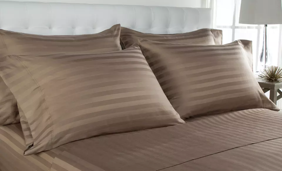 Delray Woven Stripe 6-Piece 600-Thread-Count Sheet Set. Multiple Colors and Sizes from $39.99–$54.99. Free Returns. - Primary Image