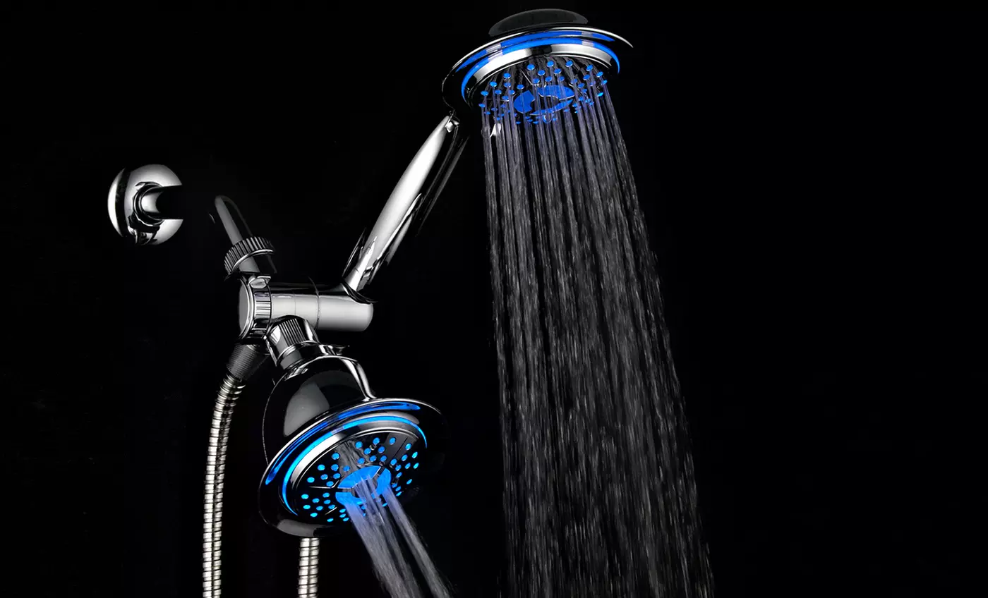 DreamSpa All-Chrome 3-Way LED Twin Shower System with Air Turbo Pressure-Boost Technology - Primary Image