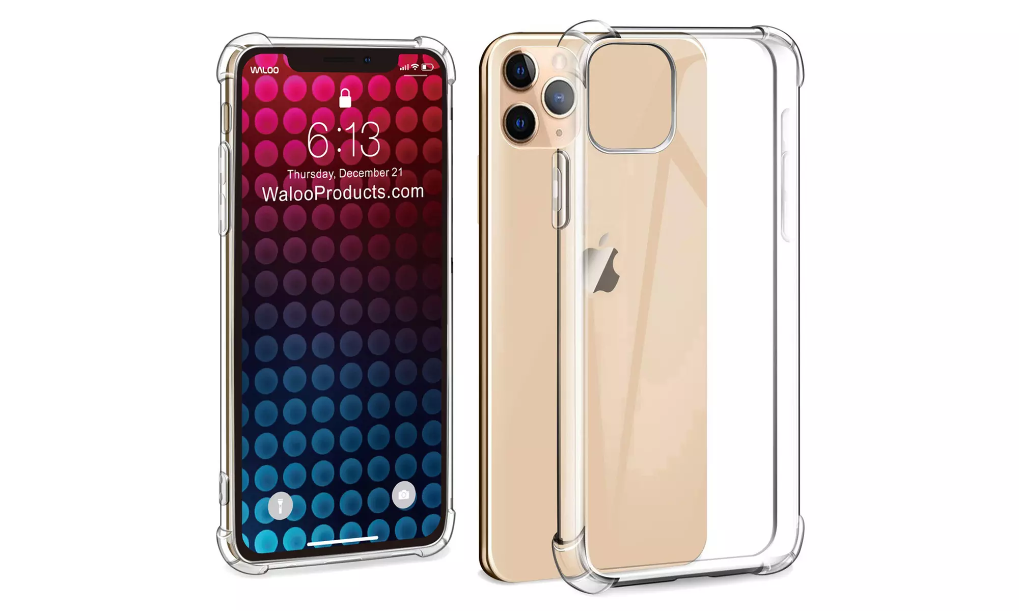 Waloo Clear & Colored Frosted Case for iPhone 11, 11 Pro, 11 Pro Max