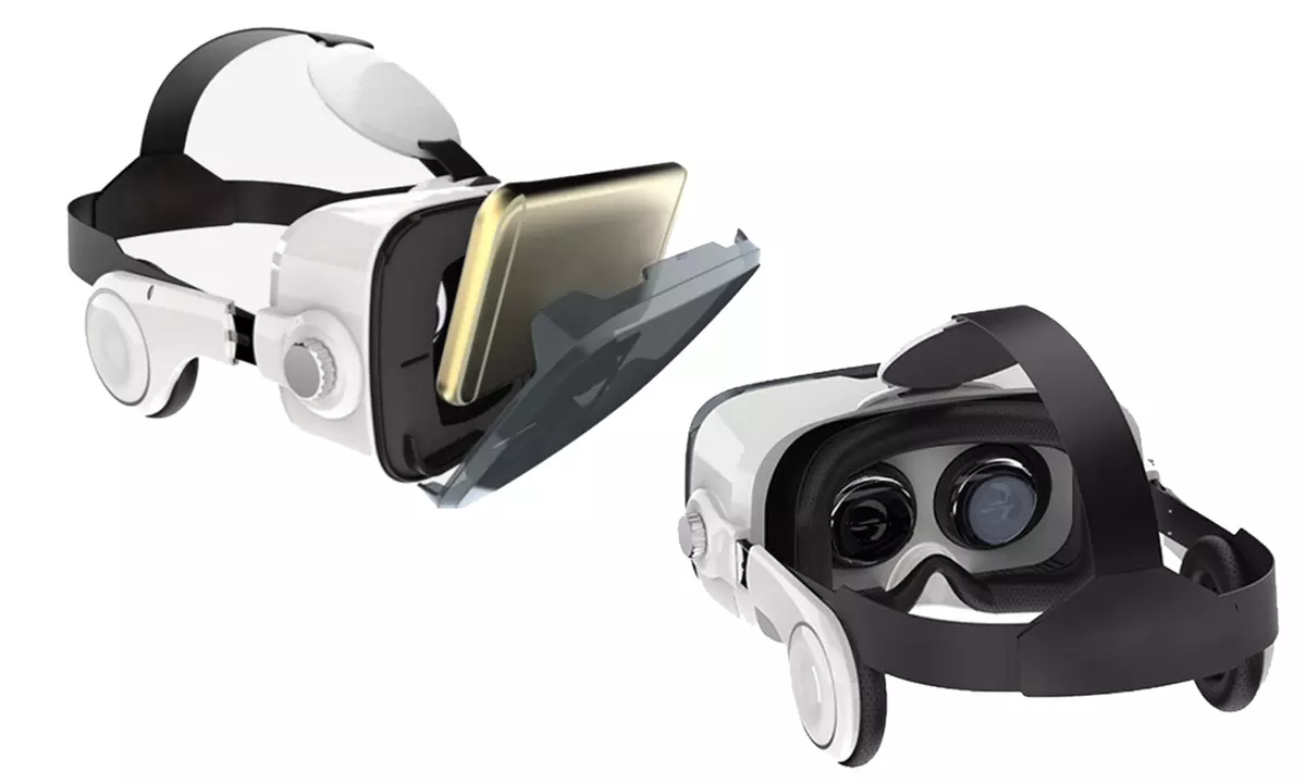 VR Brille mit integrierten Kopfhörern und Fernbedienung inkl. Versand - Primary Image