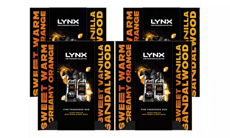 Up to Four Lynx Black Vanilla Duo Gift Set of Body Spray and Wash