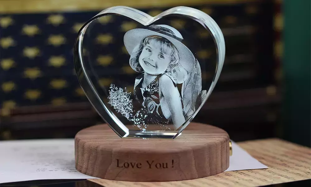 Custom 3D Photo-Engraved Crystal Keepsake — Personalized Laser-Etched Grad Gift in Multiple Shapes & Sizes (Up to 87% Off)