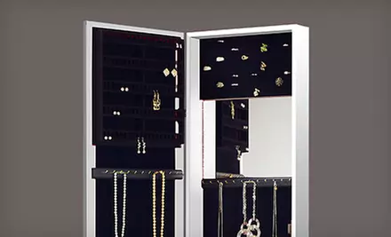$99 for a Plaza Astoria Over-the-Door Jewelry Armoire in Black, Cherry, or White with Built-In Mirror ($149.95 List Price) - Second Medium