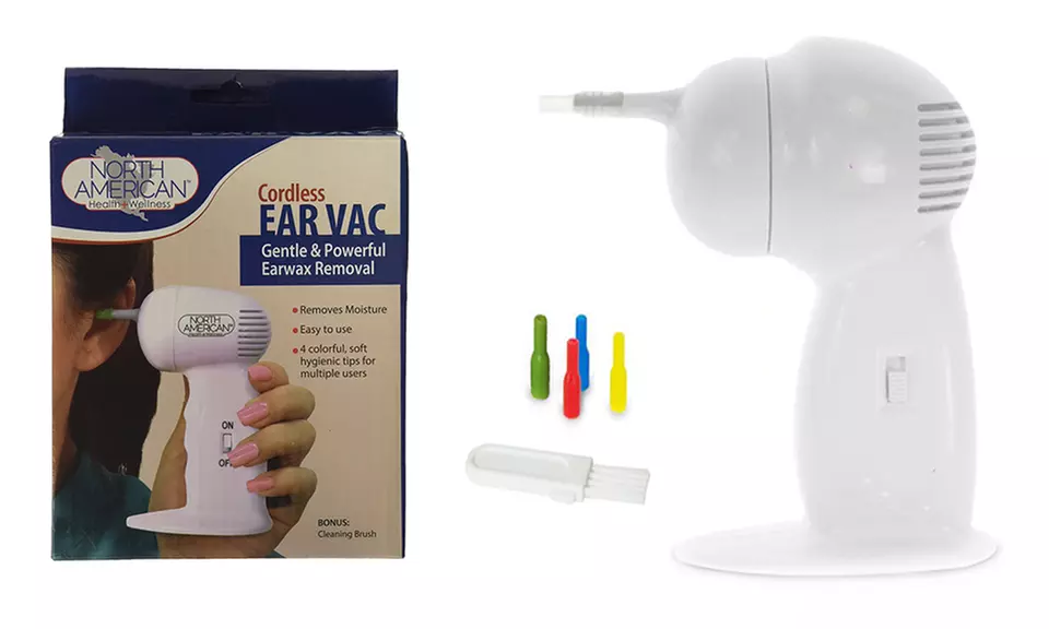 Portable Ear Wax Vacuum Remover with Suction Cup and Cleaning Brush - Primary Image