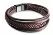 Men's Leather Bracelet with Magnetic Clasp - Second Medium