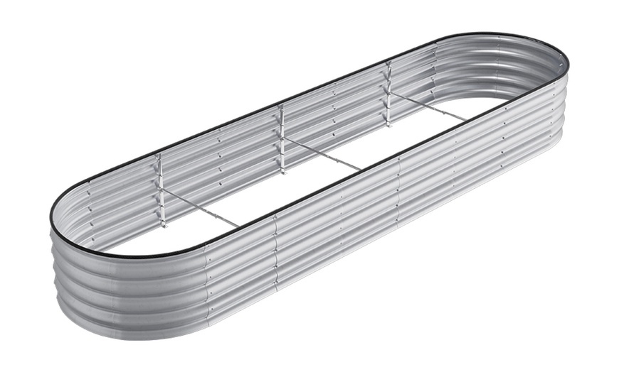 Image 5: Open-Bottom Sectioned Galvanized Steel Raised Garden Bed 320cm x 80cm 