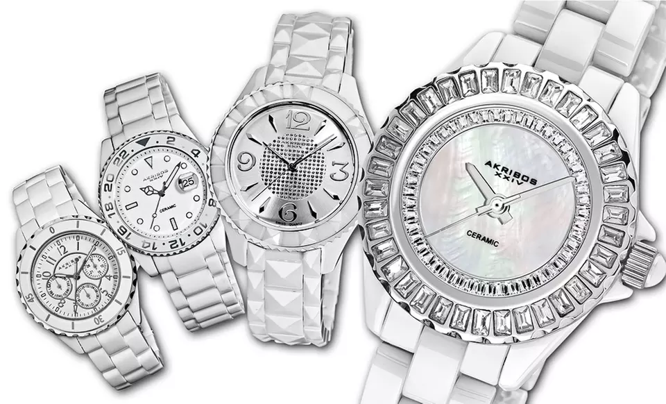Akribos XXIV Ceramic Watches for Men and Women (Up to 93% Off). 12 Styles Available. Free Shipping and Returns. - Primary Image