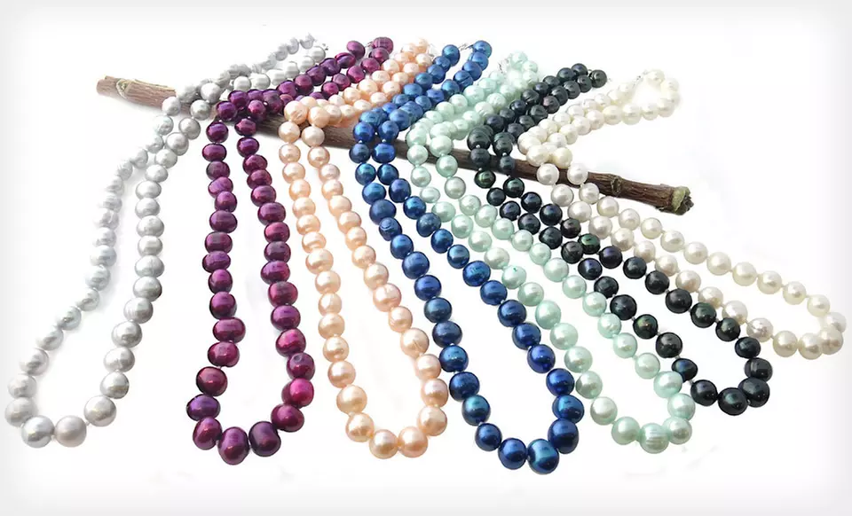 $10 for an 18-Inch Freshwater Cultured Pearl Necklace ($45 List Price). Seven Colors Available. Free Returns. - Primary Image