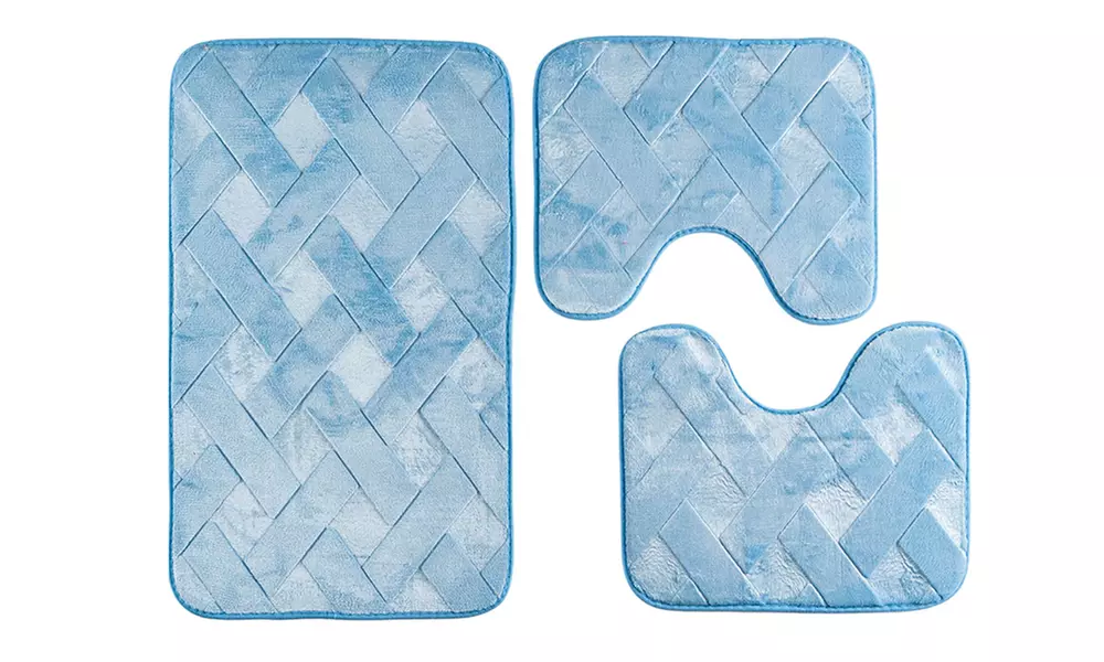 Lot de 3 tapis de bain à mémoire de forme Square