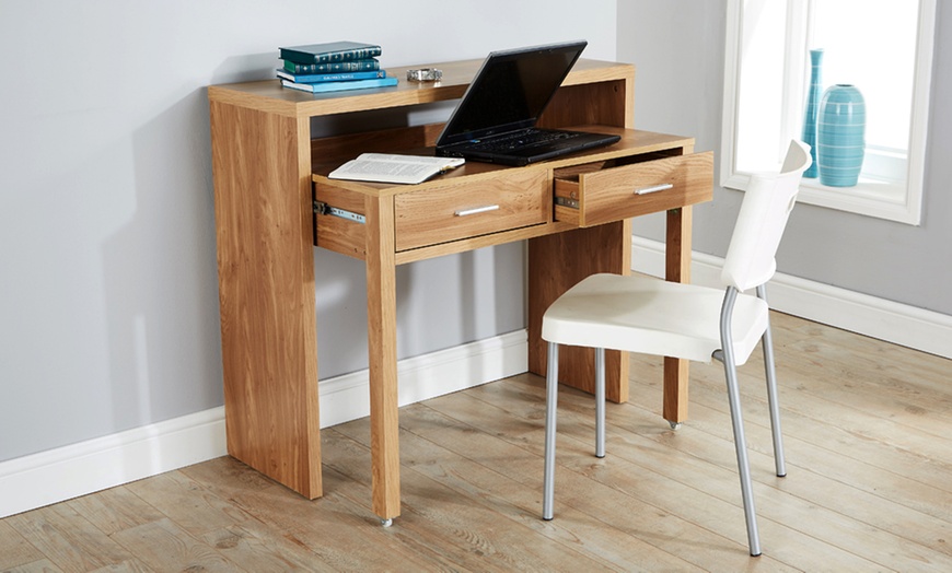 Image 2: 2-Drawer Extendable Console/Desk