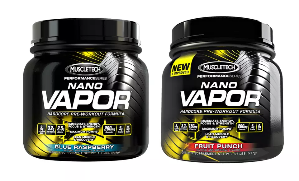 Muscletech Nano Vapor Performance Supplement in Blue Raspberry or Fruit Punch  - Primary Image