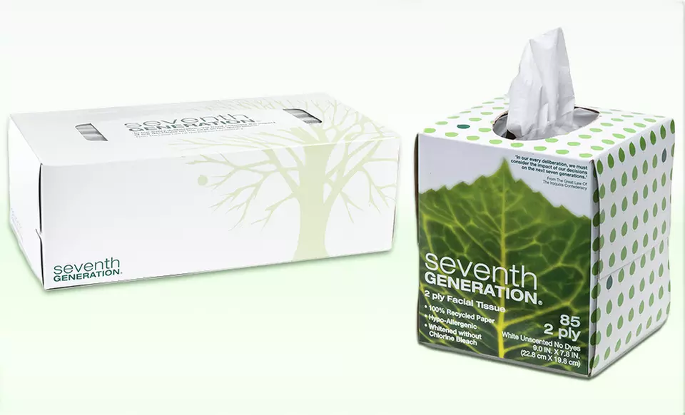Seventh Generation 100% Recycled Facial Tissues; 12-Pack of 85 or 175 Ct. Boxes + 5% Back in Groupon Bucks - Primary Image