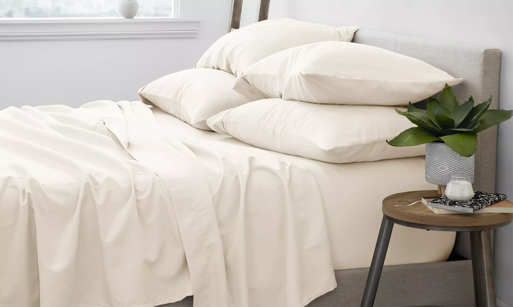 Merit Linens 6-Piece Luxury Wrinkle Free Hotel Bed Sheet Set