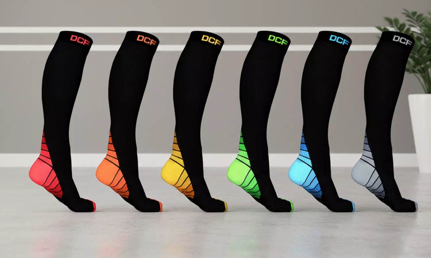 DCF Unisex Sports Compression Socks (6-Pack)