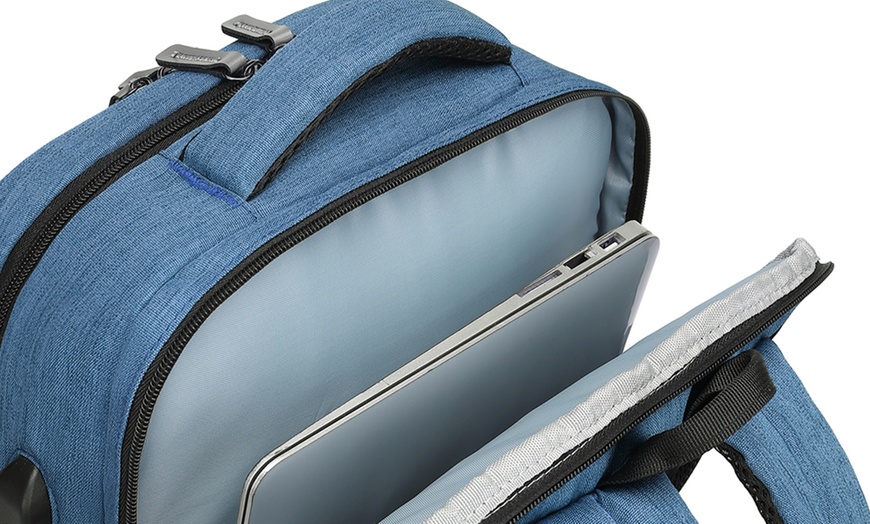 Image 22: KONO Travel Backpack Business Bag with USB Port and Laptop Compartment