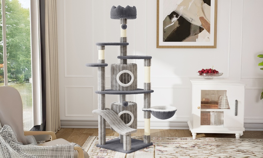 Image 9: Meerlaagse grijze kattenboom