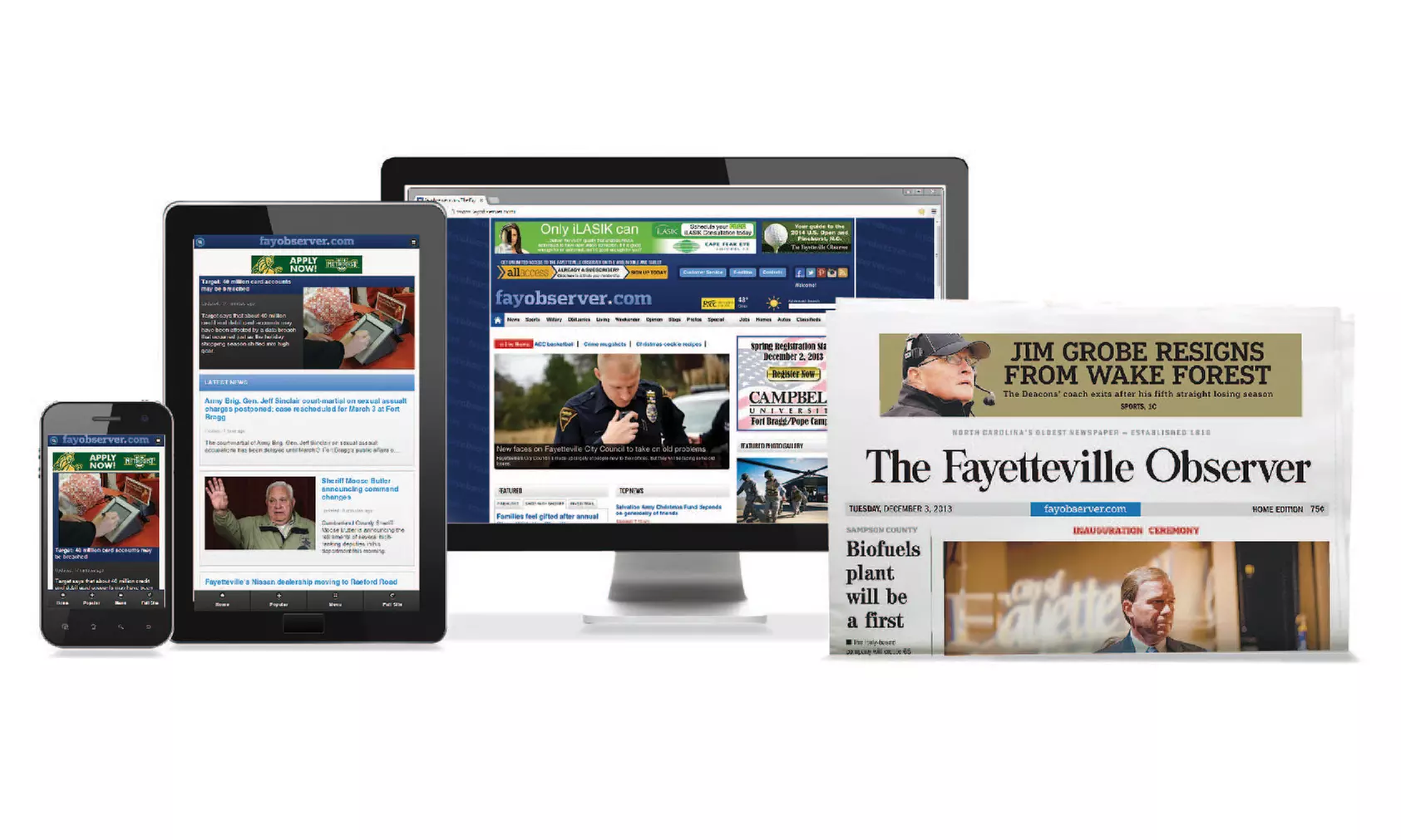 13-Week The Fayetteville Observer Subscription with Daily or Sunday Delivery and Digital Access (Up to 59% Off)  - Primary Image