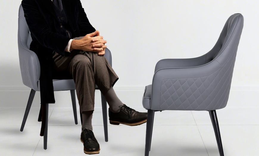 Image 15: Upholstered Dining Chairs Set