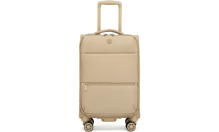 Image 15: Kono 20 inch Women's Lightweight Softshell Suitcase 32L Travel Case