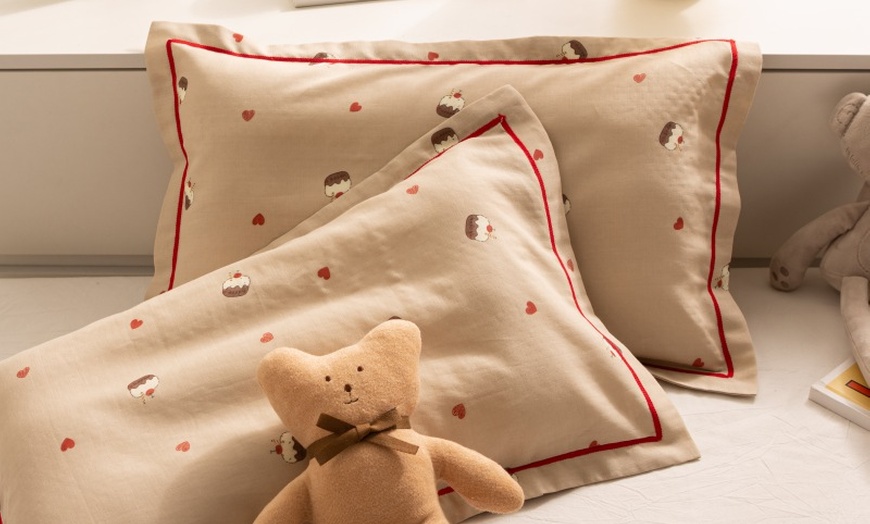 Image 24: Breathable Pure Cotton Kids Pillowcase Pair