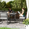 Image 1: Outsunny Six-Piece L-Shaped Garden Furniture Set