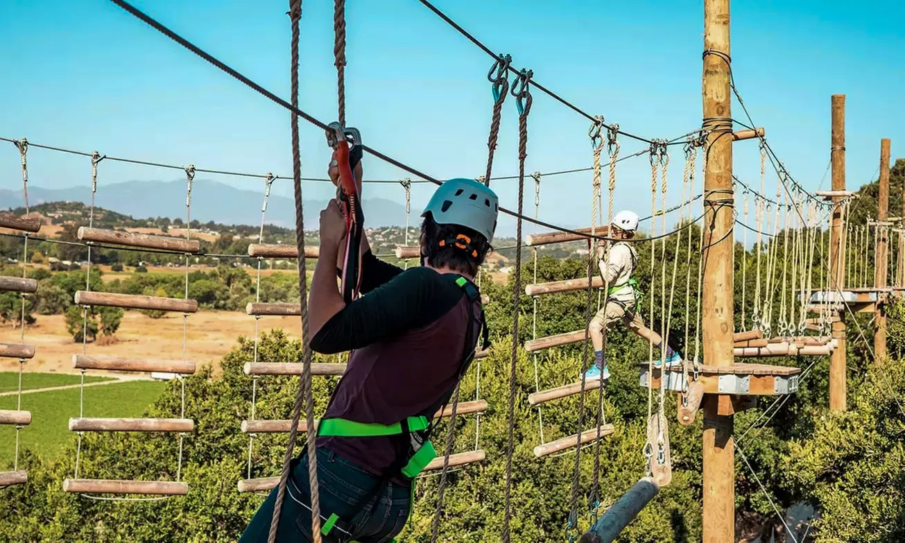 Enjoy 2 Hrs of High Ropes Courses Exploring 80 Diff Elements for 2 or 4 - Up to Off - Primary Image