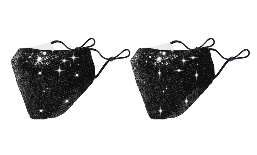 Image 2: Washable Sequin Face Masks