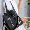 Image 1: Women's Floral Embroidered Anti-Theft Backpack