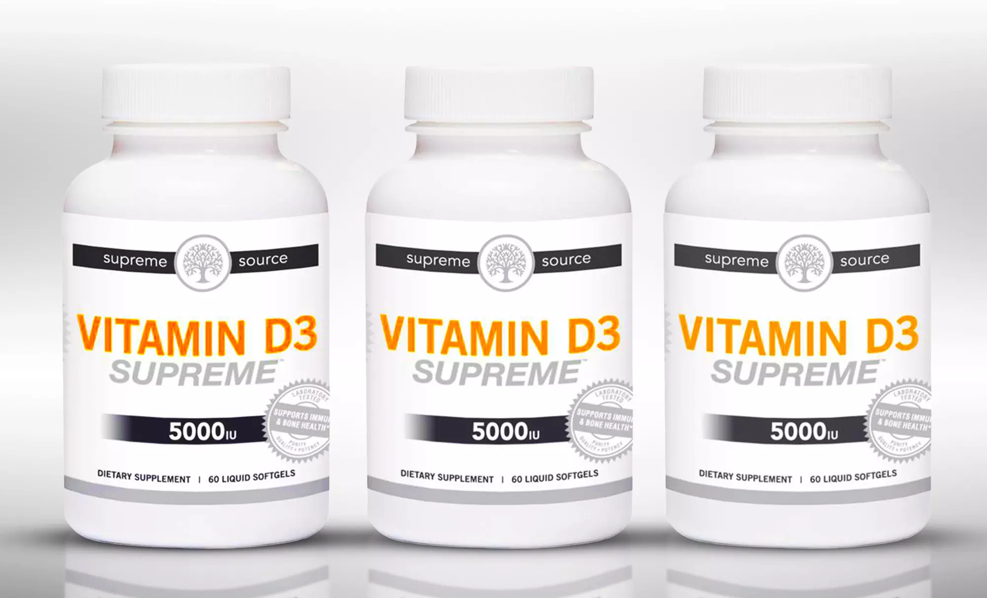  Buy 2 Get 1 Free: Supreme Source Vitamin D3 Soft-Gel Supplements  - Primary Image