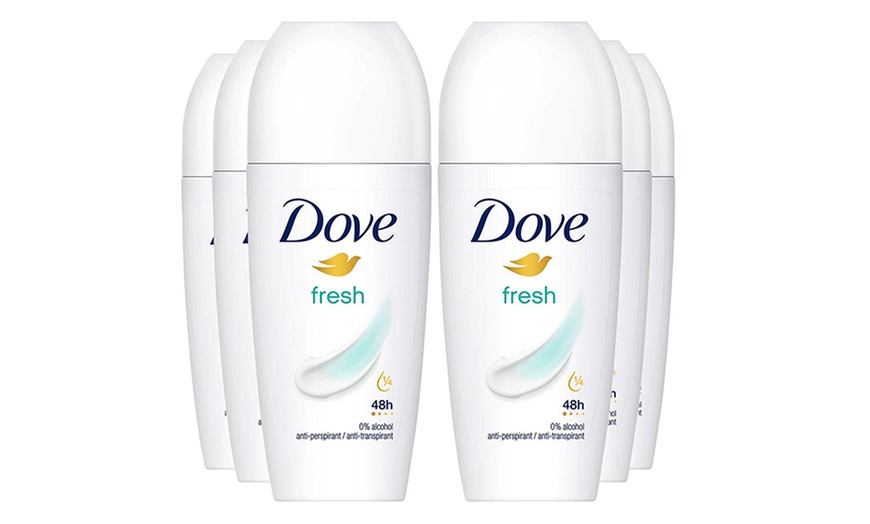 Image 2: Six Pack of Dove Classic, Powder Fresh Roll Anti-Perspirant 50ml 