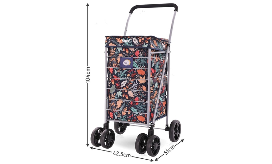 Image 16: Hoppa Lightweight Four or Six Wheel Folding Shopping Trolley