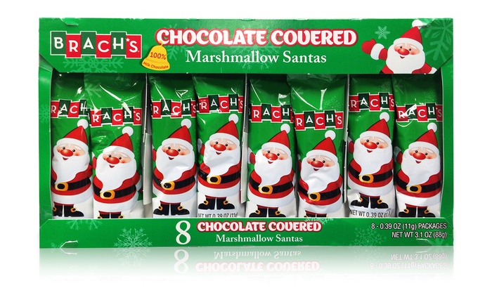 Brachs Chocolate Covered Marshmallow Santas 8 Count Groupon 6601