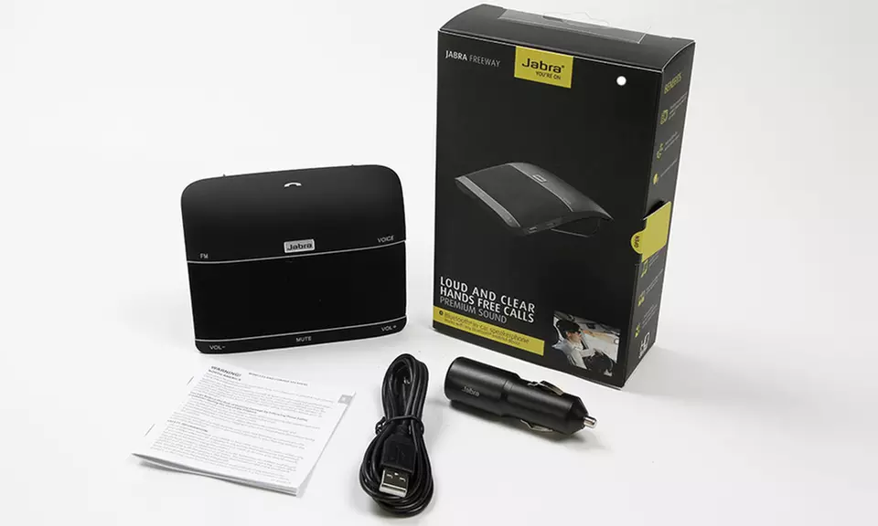 Jabra Freeway In-Car Bluetooth Speakerphone with Voice Guidance, Dual-Microphone Noise Cancellation, and FM Transmitter - Second Medium