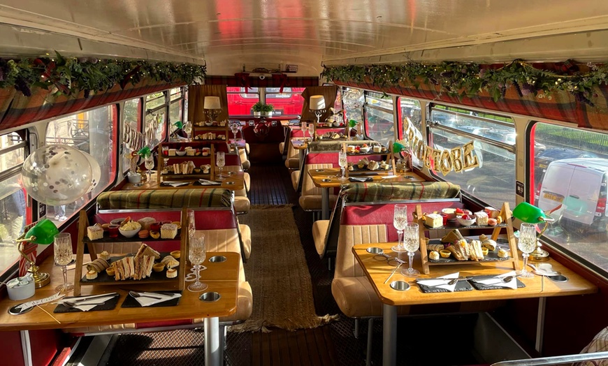 Image 4: Glasgow or Edinburgh Red Bus Bistro Tour w/ Afternoon Tea - 2, 3, or 4
