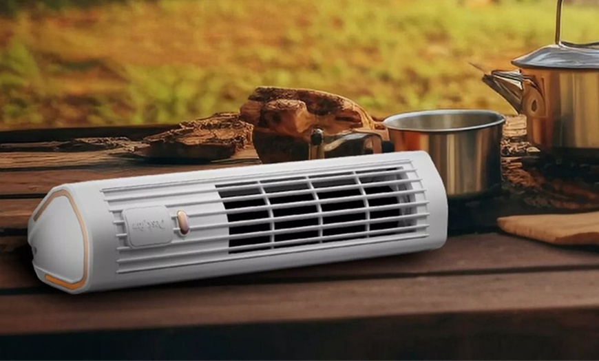 Image 2: Desktop Mini Tower Fan with 3 Fan Speeds