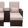 Image 5: Outsunny Rattan Double Lounge Set
