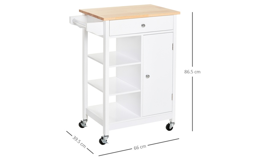 Image 44: HomCom Kitchen Island