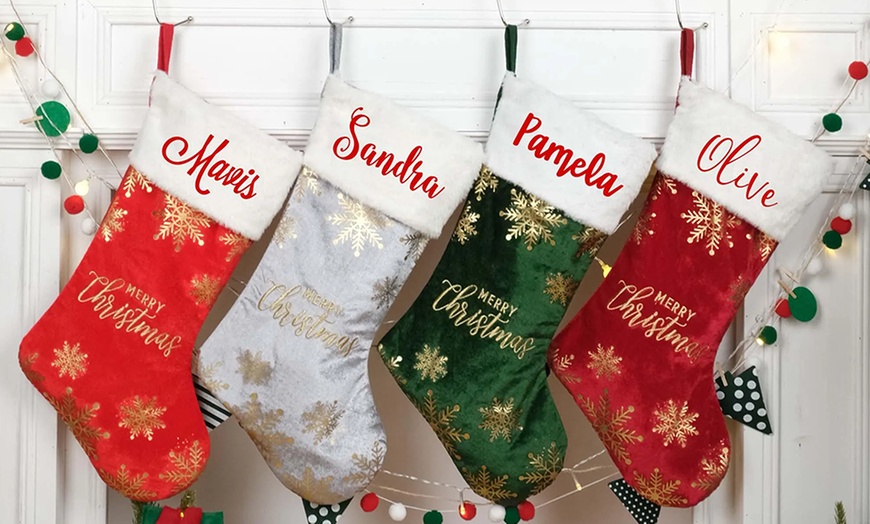 Image 7: Personalized Embroidered Christmas Stockings for Festive Fun!