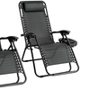 Image 2: Aspect Set of Two Reclining Garden Lounger Chairs with Head Pillows
