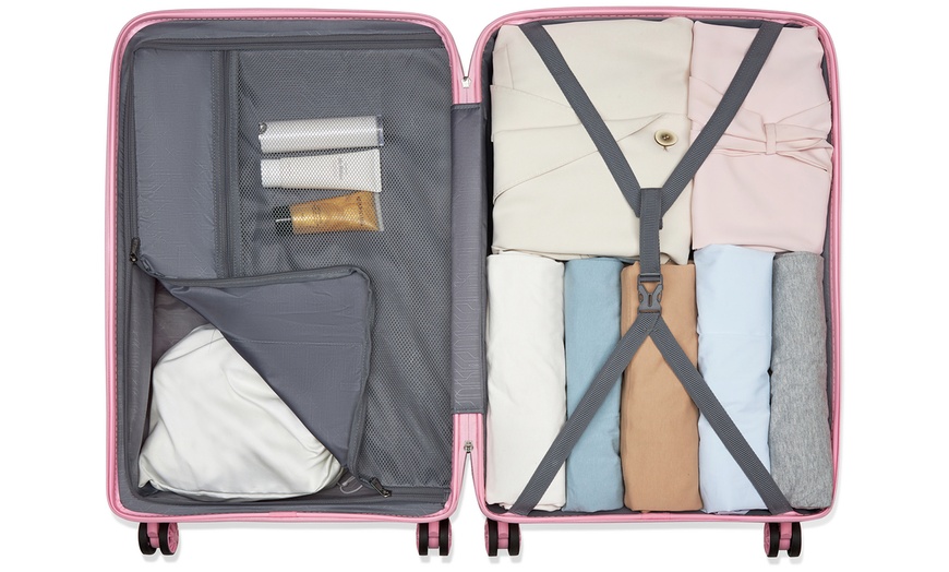 Image 17: KONO One or Four Piece Colorful PP Hard Shell Suitcase With TSA Lock