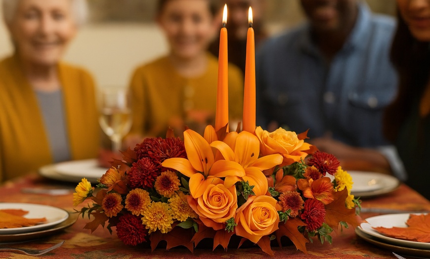 Image 1: Celebrate Thanksgiving with Fresh Flowers & Centerpieces by Blooms Today with Standard Delivery Included Up to 16% Off 